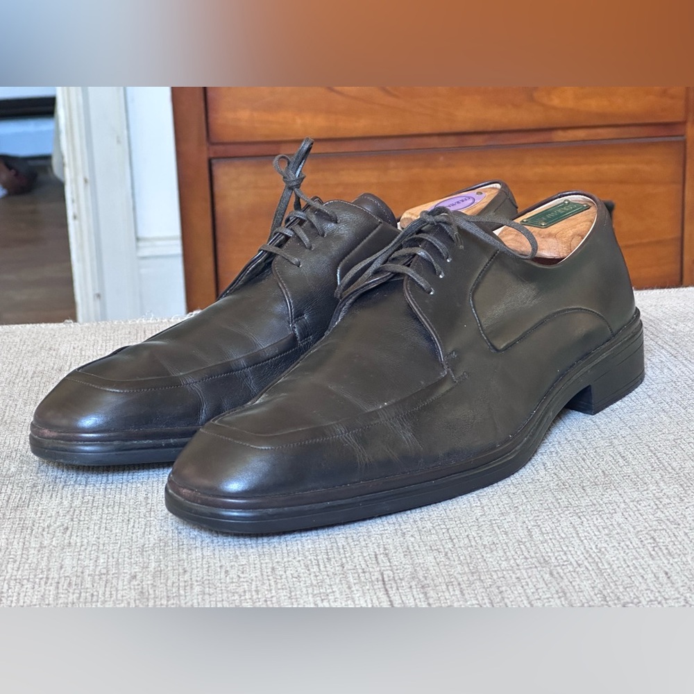 Bally Newland Dark Brown Chocolate Calf Leather Men's  Oxford Shoes Size 9.5 D
